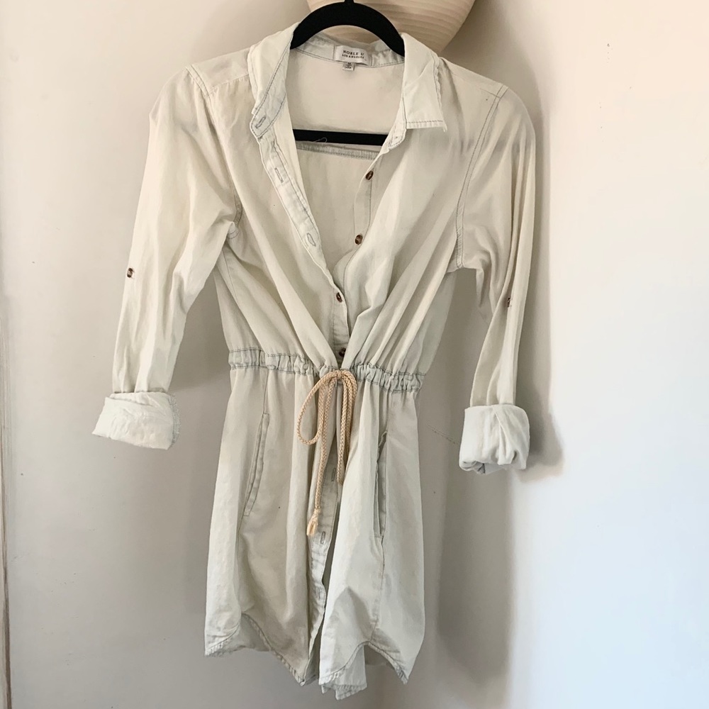 Chambray Tie Waist Tunic/Dress